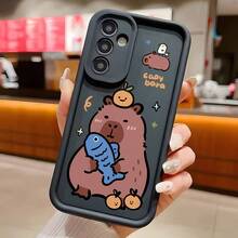 Funda de teléfono simple de dibujos animados, linda y pequeña, de animal, conejillo de indias, capibara, C-Capybara, adecuada para Samsung Galaxy S25 S24 S23 S22 S21 S20 FE Ultra Plus 5G, protección de lente, funda suave, cubierta trasera, estilo empresarial retro, funda protectora para smartphone, funda de teléfono, diseño lindo, tema animal, ajuste cómodo, funda protectora de moda, accesorios de moda, usuarios casuales, entusiastas de la tecnología - Colores mezclados - Ver 3
