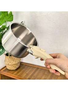 Thickened Universal Pot Handle Clamp - Heat Resistant Removable Kitchen & Outdoor Cooking Pot Clamps Metal Lid Lifting Tool Ergonomic Grip Easy To Attach/Remove Lever Mechanism Suitable For Most Indoor/Outdoor Cooking Pots And Pans | Scald Resistant & Non-Slip Design