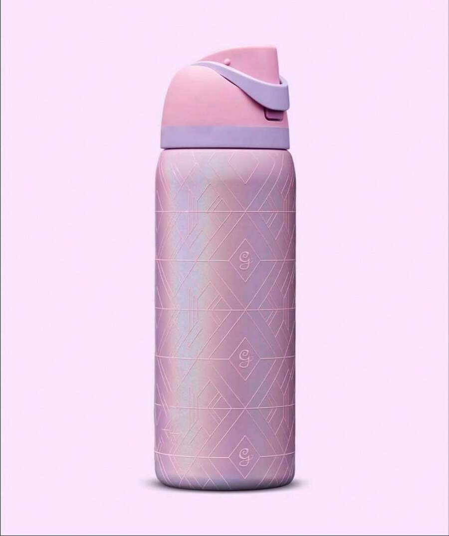 32Oz Evil Spider Pink Stainless Steel Insulated Water Bottle - Double-Wall Vacuum Insulated Portable Cup With Handle & Straw, Perfect For Summer Drinks. Suitable For Travel, Office Use, Holds Hot & Cold Beverages, Ideal Valentine's Day Gift - 邪惡蜘蛛款粉-32oz - 查看 1