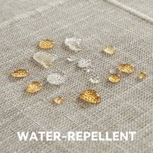 1pc Faux Linen Round Tablecloth, Dust-Proof & Wrinkle-Resistant Table Cover, Washable Tablecloth Suitable For Indoor & Outdoor, Farmhouse Decor, Picnic, Table Decoration, Khaki - Khaki - View 9