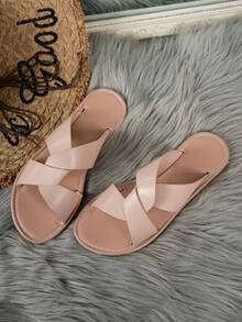 Wide Fit Fairy Style Flat Open Toe Sandals For Women, Summer 2026 Gorgeous Flat Comfortable Plus Size Ladies Sandals - Apricot - View 6