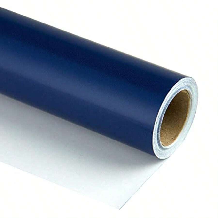 RUSPEPA - Papel de regalo de color azul marino color liso para Navidad boda cumpleaños ducha felicitaciones y días festivos 17.5 x 32.8 pies - Azulmarino - Ver 1