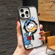 Disney DonaldDuck Character Phone Case, Featuring Cute And Playful Expression Designs, Simple And Stylish, Smooth To The Touch, With Strong Magnetic Adhesion, And Camera Protection. Suitable For Girls. Compatible With IPhone 17/16/15/14/13/...12 Mini Pro Max Pro Plus XRXS, As Well As SamsungGalaxy S20, S21, S22, S23, And S24 Series. The Perfect Gift For Family And Friends. Stylish Phone Case, Fun Expression Design, Trendyphone Case, Lightweight And Durable Material. - 白色 - 查看 5