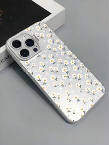 1pc White Petal & Orange Stamen Daisy Pattern Phone Case, Delicate & Cute Shock-Proof Protective Cover, Compatible With IPhone 17/17 Pro/17 Pro Max/16/11/13/15/15 Plus/15 Pro/15 Pro Max/12/14 Pro Max/11 Pro Max/12 Pro/12 Pro Max/13 Pro/13 Pro Max/14 Pro/14 Plus, Galaxy A26 5G/A56 5G/A06/A05/A05S/S25/S24/S23/S22 - White - View 5