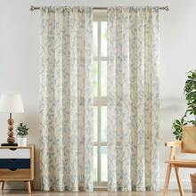 ZJDECOR 95 Inches Length Semi Sheer Curtains For Bedroom Living Room,Print Botanical Light Blue Leaf Grey Branch Drape,Rustic Linen Textured Window Treatment With Tape,Rod Pocket Back Tab,38\Wx95\Lx2,38inchWx95inchL(Packof2),LightBlueLeaf/GreyBranch - 淺藍葉/灰枝 - 查看 7