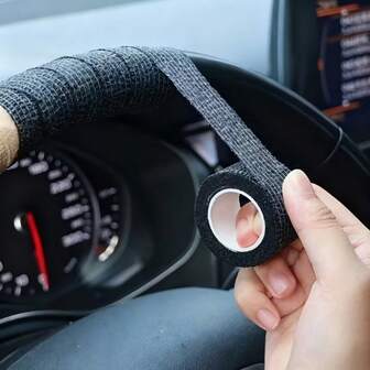 Non-Woven Self-Adhesive Anti-Slip Car Steering Wheel Grip Belt, Sweat-Absorbing And Durable With Excellent Anti-Slip Properties. Suitable For Fitness Equipment And Long-Distance Driving For Comfort. Universal And Compatible With Various Vehicle Models.