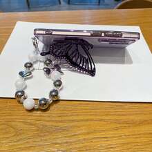 (With Bracelet) Luxury Butterfly Stand Phone Case, Dust-Proof Thick Edge Protection Cover Compatible With Samsung Galaxy S24 Ultra/S24 Plus/S24, S23 Ultra/S23 Plus/S23, S22 Ultra/S22 Plus/S22, S21 Ultra/S21 Plus/S21 FE, S20 Ultra/S20 Plus/S20 FE, A5x/C1 2 3 4 5 6 7 8 9/9 8 7 6 5 4 3 2 1 - Purple + Stand + Bracelet - View 4