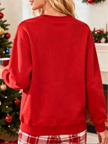 Women Plus Size Sports Sweatshirts - 紅色 - 查看 2