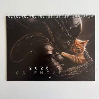2026 Alien Theme Calendar - Official Alien Design - January To December Monthly Planner - Sci-Fi Fans Desktop Or Wall Calendar, Home/Office Decor - Perfect Gift For Alien Movie Enthusiasts, Unique Art Piece, Spiral Bound, Themed Organizer, Professionals