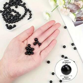 200 Pcs 6mm Acrylic Beads, Assorted Colors & Black, Round Loose Beads With Holes For Jewelry Making, Bracelets, And Crafts Accessories