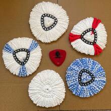 1/2/3/4/6件装旋转拖把替换头，兼容/O-Cedar EasyWring旋转拖把，单槽系统，易于组装，可水洗重复使用，适用于厨房浴室清洁，清洁用品，圣诞节万圣节适用。 - 紅色 - 查看 7