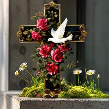 ديكور حديقة على طراز البوهيمي، ثلاثة طيور صغيرة، لوحة أكريليك، فن حديقة ذو موضوع حيواني متعدد الأغراض، لوحة عرض للأصص والحديقة مقاومة للمطر والخدش للاستخدام الخارجي