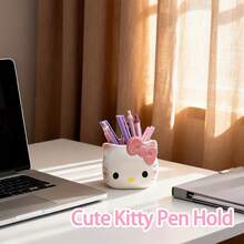 SANRIO 1 recipiente organizador em formato de caneta, ideal para decoração de mesa de maquiagem e ferramentas. Disponível em dois estilos. Perfeito para uso diário. (O produto apresenta pequenos defeitos. Caso isso seja um problema para você, por favor, não compre.) - Multicolorido - Ver 8