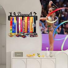1pc Wall Mounted Gymnastics Medal Display Rack - Premium Metal Structure, Adjustable Hooks And Ribbon Holders, Suitable For Awards, Sports, Academic Honors And Competitions - Easy To Install, Space-Saving Design, Stylish Cup-Shaped Trophy Holder - Black - View 10