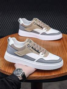 New Men's Fashion Casual Sports Shoes (Random English Tongue), Anti-Slip Student Running Shoes, Comfortable Breathable Suitable For Daily Casual Wear - White Card - View 5