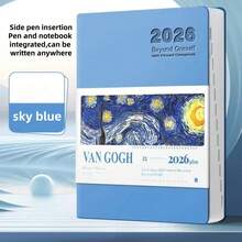 دفتر مخطط يومي 2026 - غلاف من جلد PU، مخطط يومي، دفتر تقويم، دفتر A5 محمول مع حلقة قلم وجيب داخلي، مناسب للطلاب والمكتب وعودة إلى المدرسة وهدية عيد الحب، تصميم غلاف فني، ضروري للتعلم - متعدد الألوان - مشاهدة 14