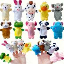 5pcs Cartoon Animal Finger Puppets, Role Play Storytelling Plush Dolls Toys - Color - View 7