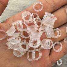 500/1000/2000pcs Silicone High Elasticity Strong Durable Transparent White Rubber Bands, Heat & Aging Resistant Rubber Rings