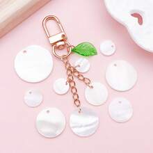 10/20个淡水贝壳扁平白色圆形片，古风发饰DIY材料，手工发饰汉服流苏饰品制作。 - 白色 - 查看 6