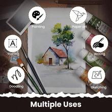Watercolor Paper - 6 X 4 Inches - 25 Sheets Watercolor Paper Drawing, Sketching, Painting Crafts - 150 GSM Thick Deckle Virgin Cotton Handmade Paper - Vintage - 米白色 + 6 x 4 英寸 - 查看 6