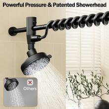 Tandem Shower Head For Couples, Dual Shower Head With Original Adjustable Slider, High Pressure Double Shower Head For Two People Rod, 2 Showerhead System For Couples, Renter-Friendly, SPA-Like, Gift For Women Men, Black - Black - View 5