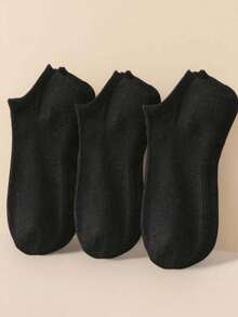 1/10/20/30 Pairs Unisex Black Socks, Invisible Socks, Sports Socks, All-Match Minimalist Breathable Soft Comfortable Fashion Versatile Socks, Couples Style, Suitable For Daily Or Outdoor Casual Wear - Black - View 3