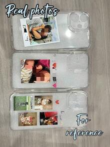 1-częściowy spersonalizowany pokrowiec na telefon kompatybilny z Apple, spersonalizowany design z Twoimi zdjęciami (poziomo/portretowo/wspomnienia), przezroczysty pokrowiec, który pozwala zachować wyjątkowe chwile, kompatybilny z 'em 17, 16e, 16, Pro Max Series