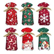 30PCS M/L Size Christmas Sacks Party Gift Bags Drawstring Wrap Present Storage (Including 6 Patterns) - Including 6 Patterns - View 1