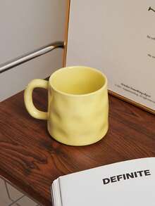 CMYD Studio 1pc 400ml Handmade Ceramic Coffee Mug, Asymmetrical Nordic Style Tea Cup, Suitable For Home, Bedroom, Office, Gift, Family Gathering