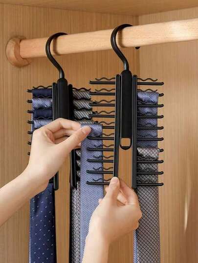1pc Multi-Function Tie Rack, Household Tie/Belt/Waistband Organizer Hanging Rack
