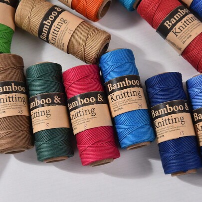 1mm Premium Bamboo Wax Cord - 38 Yards (35m), Suitable For Bracelet Making And Weaving, Natural, Sturdy, Durable DIY Jewelry Cord, Available In Various Boho Colors