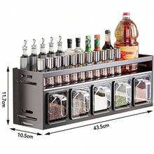 Kitchen Seasoning Storage Box Wall-Mounted Countertop Spice Rack Storage Holder - Default - View 3
