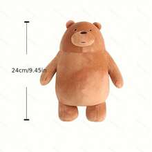 WE BARE BEARS 官方 24cm 立式毛絨玩具，灰色熊、熊貓、北極熊，柔軟毛絨動物，可愛卡通娃娃，兒童禮物，男孩 & 女孩生日聖誕派對裝飾毛絨娃娃系列 - 彩色 - 查看 9