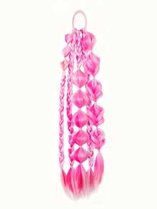 1 Piece 24-Inch Hand-Woven Multi-Colored Bubble Braid Hair Extension - Vacation Style, Suitable For All Hair Types. - Multicolor - View 15