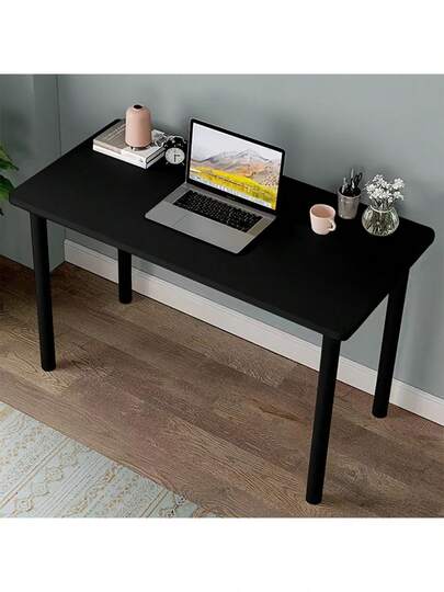 现代简约家用办公桌 - 实木书桌，坚固腿部，易于组装，节省空间设计适合小空间，可兼容笔记本电脑和台式机 - 适用于客厅、卧室或专业场所，可爱的桌面装饰，喷漆表面，卧室家具，现代家具，耐用结构，远程工作人员