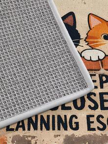 DAJIANG 1pc Multi-Color Cute Cat Escape Design Cashmere Carpet Runner Area Rug, Suitable For Bathroom, Kitchen, Entryway, Hallway, Bedside, Living Room, Bedroom. Washable, Anti-Slip Backing Rugs For Autumn/Winter, Thanksgiving, Valentine's Day, Decoration, Decorative Rugs, Bathroom Accessories, Room Decor Set