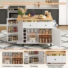 Mobile Storage Islands - White+Natural + MDF + European - View 4