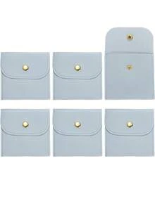 1 pièce Pochette de rangement portable pour bijoux, boucles d'oreilles, bagues et colliers. Cadeau pour la petite amie, essentiel de voyage - Beige - Voir 17
