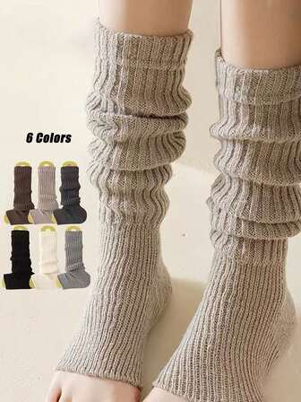 1/3双装女士叠层袜 1双装白色女士冬季过膝保暖袜，适合80年代派对、芭蕾舞、瑜伽派对、运动瑜伽 YK2（不含纸板）