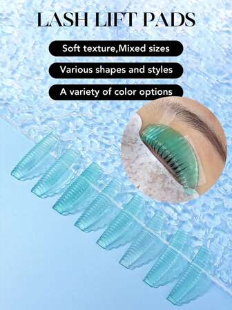 8PCS New Model Eyelash Lifting Pads, Lash Lifting Pads, Super Sticky, Create Cluster Lashes Result, Suitable For Hairdressing Salon (Blue,Yellow,Pink)