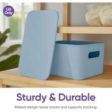 Superio Tapa para contenedor de almacenamiento, plástico duradero, cestas para almacenamiento y organización en el hogar, cocina, armario, oficina, tocador, tienda de ropa, juguetes, cosméticos, artículos de papelería (5 litros, azul)(default) - Multicolor - Ver 4