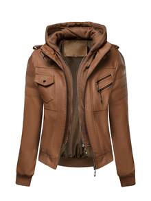Women's Zip-Up Outerwear, Non-Stretchy Structured Fit With Front Zipper Closure, Casual Chic Coat For Everyday & Formal Events, Fall/Winter Clothing - Earthy Yellow - View 15