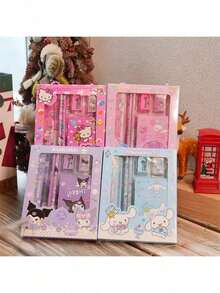 Sanrio Stationery Gift Set, Kuromi School Supplies, Back To School Campus Essentials - Pencils, Erasers, Sharpeners, My Melody, Hello Kitty. Ideal Birthday, Back To School, Halloween, Christmas, Thanksgiving Gifts For Students (Assorted Gift Box Designs) - Multicolor - View 3