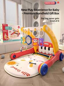 2-In-1 Baby Piano Walker - Soft Glowing Piano Keys, LED Light Design, Multifunctional Early Education Toy, Helps Baby Practice Independent Walking