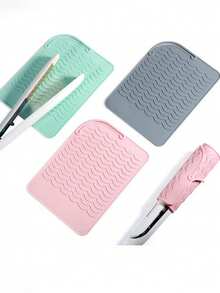Larger Size Silicone Heat Resistant Mat For Curling Irons, 5Pcs/3Pcs/1pc Flat Irons, Hair Straightener And Other Hair Styling Tools, Portable Hot Tools Pad Cover For Travel Vanity Salon - Multicolor - View 3