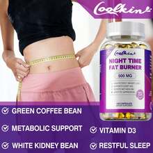 XEMENRY Night Time Fat Burning 500MG - Weight Management, Shape Your Body, Metabolism, Suppress Appetite, Immune System Health - 120pcs - 120 viên nang - Xem 4