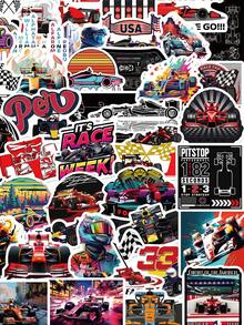 50pcs F1 Motor Racing Stickers For Guitar Cup Scrapbook Stationery Scrapbooking DIY Sticker Craft Supplies