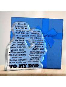 1pc, Daughter To Dad's Birthday Gift And Thanksgiving Gift, Cool Dad Gift Acrylic Material Souvenirs, Suitable For Office Furniture Desktop Decoration Oh - Black - View 3
