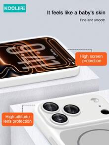 Koolife 1 件装硅胶全包保护壳，带磁环，兼容 Apple 17 Pro Max，纯色，防摔，内置镜头保护膜，PC+TPU 材质，兼容 Apple 17 Pro Max/ 17/ 17 Pro - 白色 - 查看 5