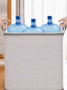 1pc Clothing Storage Box With Handle And Zipper, Reinforced Portable Storage Bag For Blankets, Beddings, Space-Saving Wardrobe Organizer, Bedroom, Home, Dorm, Comforter And Also Laundry Basket For Dirty And Clean Clothes, Toys - Multicolor - View 4